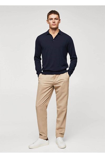 MANGO Man Polo aus gewebter Seide und Modal