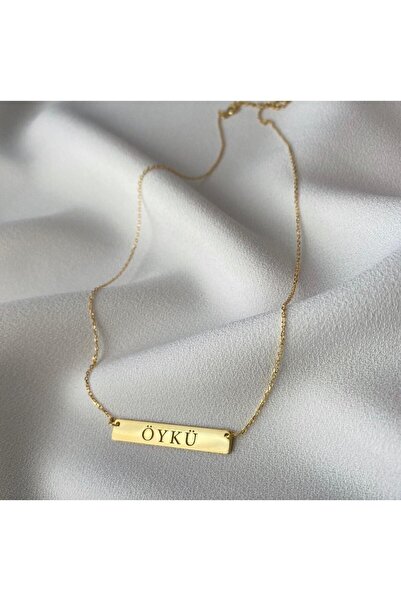 925KOLYE Plaka Zarif Isimli Kolye 925 Ayar Gümüş