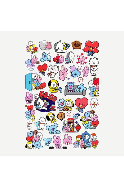 Ororabutik Σετ αυτοκόλλητων 39 τεμαχίων Kpop Bts Bt21 - Σετ αυτοκόλλητων Scrapbook Bullet Journal