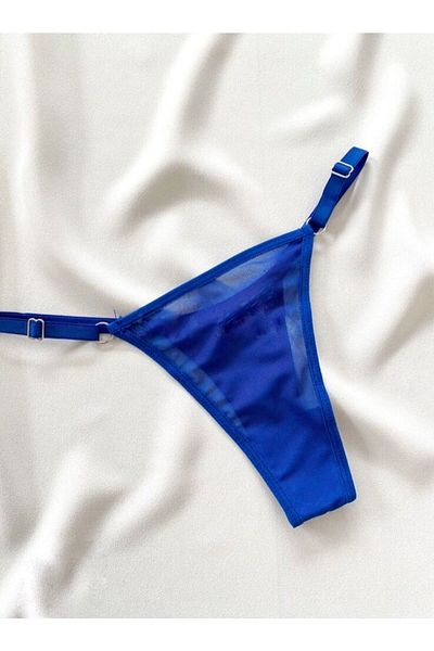La Linaa Σετ σουτιέν γυναικείο Saks Blue Tulle Thong Pantyhose