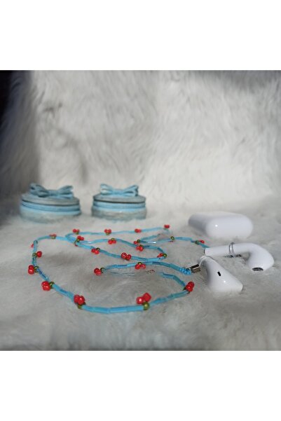 Handmade Kirazlı Airpods Zinciri/kirazlı Kulaklık Askısı/kulaklık Zinciri