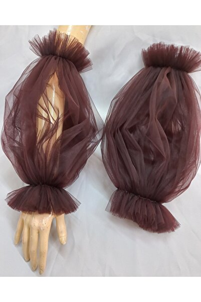 es moda shop Νυφικό βραδινό φόρεμα από τούλι Beste μανίκι καφέ