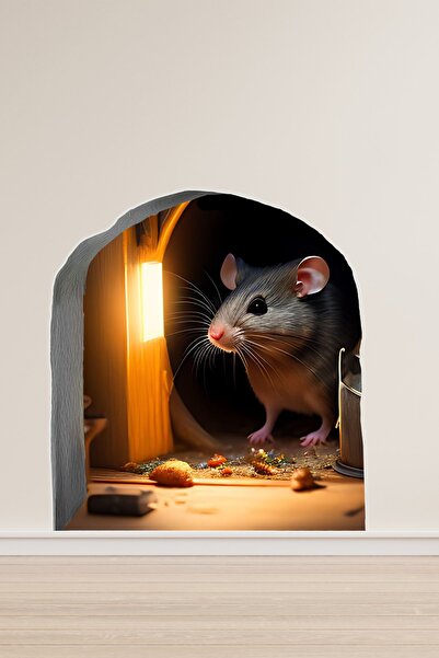 Echo Home Fare Deliği ve Sevimli Fare Duvar Sticker Çocuk Odası Sınıf