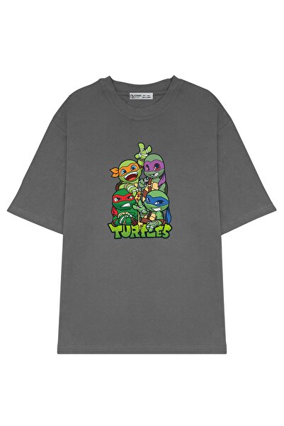 GreenMint تي شيرت للجنسين كبير الحجم كارتون سلاحف النينجا