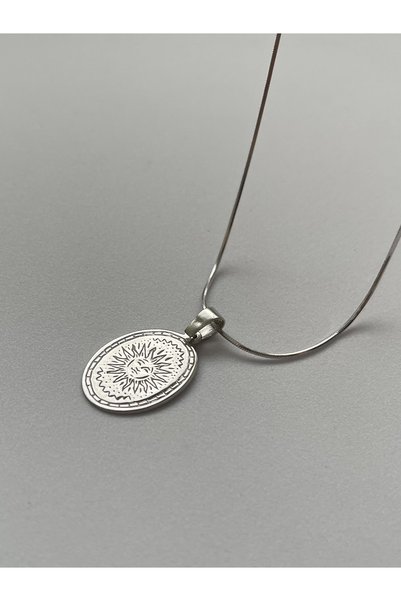 ZWEIG 925 Unisex Silver Sun Kolye