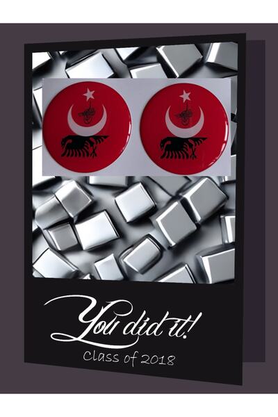 sticker TÜRK BAYRAĞI TUĞRA DAMLA LOGO 5CM 2 ADET