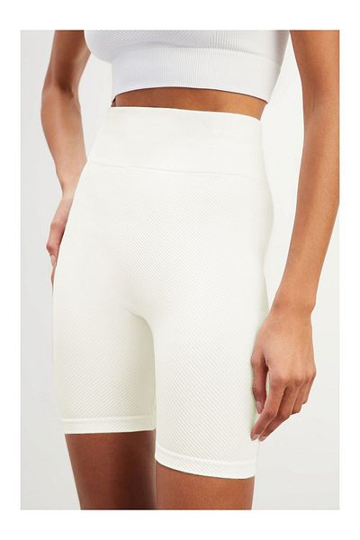 MİSTİRİK Felolin Biker Shorts - Seamless, Stretchy and Firming, Ecru Color