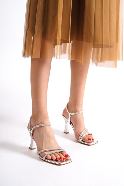 Modabuymus Pantofi de seară cu toc Midney Silver Stone