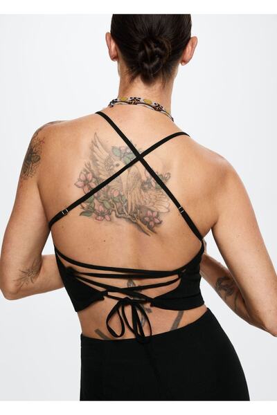 MANGO Woman Wrap Back Cut Blouse