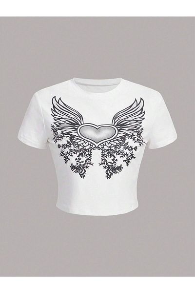 Jose Clothing Γυναικείο κοντομάνικο μπλουζάκι με λευκή στάμπα