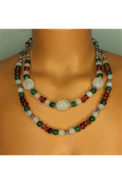 Asteria Elite العنبر الأخضر العقيق سموكي العين الشريرة وقلادة الحماية