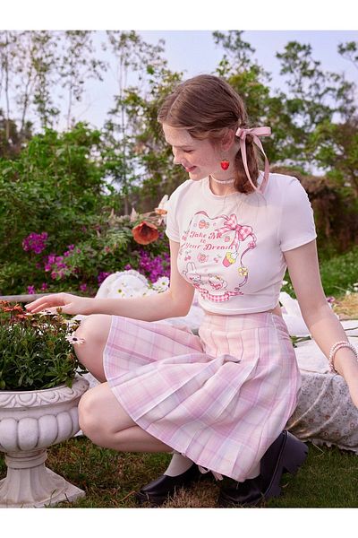 Jose Clothing Top crop cu mânecă scurtă cu imprimeu alb pentru femei