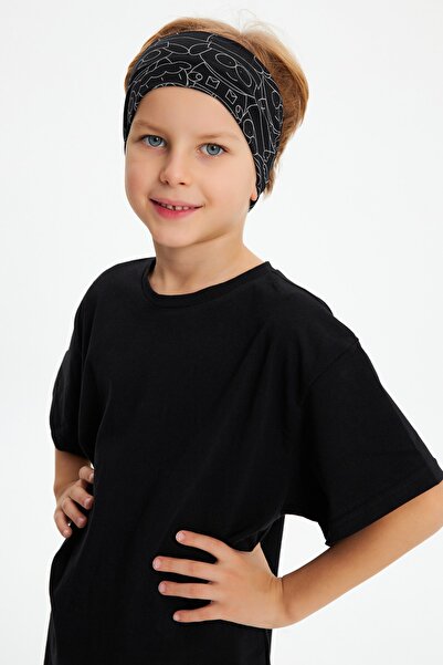 Babygiz Tricou negru supradimensionat, 100% bumbac, pieptănat pentru băiat, c...