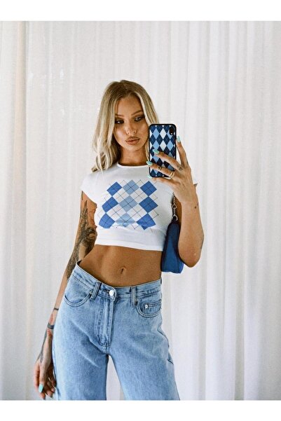 Jose Clothing Γυναικείο κοντομάνικο μπλουζάκι με λευκή στάμπα