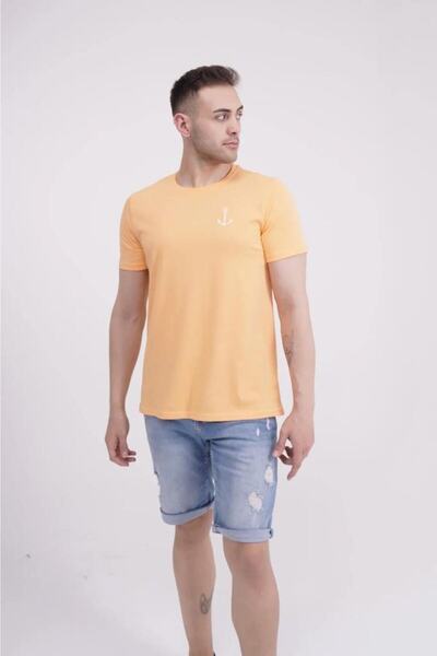 The Socks Company 23SCTS223U - Велосипедна комір, помаранчева вишивка у вигляді якоря, футболка