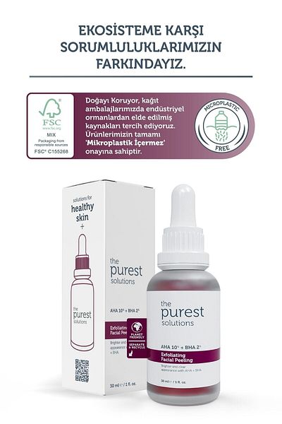 The Purest Solutions Aha & Bha Revitalizing & Skin Tone Equalizing Red Peeling Skin Serum 30 Ml (aha 10% + Bha 2%)