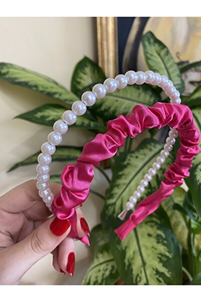 CSR AKSESUAR Комплект от 2 сатенени и перлени диадеми