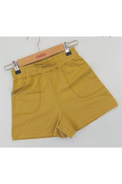 Çikoby Момичешки памучни шорти с удобна кройка и ластик в талията