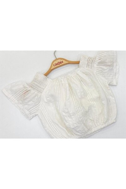 Çikoby Bluză cu umăr dezactivat pentru fete