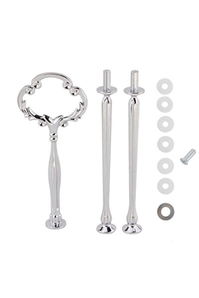 Getshop Alışveriş Pazarı Epoksi Kek Standı Kulp Oymalı Model Gümüş MOO3