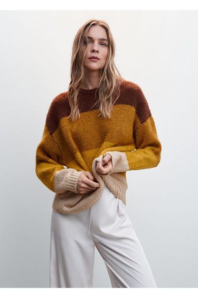 MANGO Woman Striped Knitwear Sweater