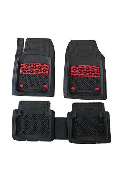 SAFİR Fiat Punto Uyumlu Universal Derin Havuzlu Paspas Krom Kırmızı