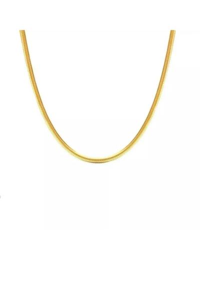 ESJ Paslanmaz Çelik Italyan Yılan Sırtı Boru Zincir Unisex Kolye 4 Mm 55 Cm R...