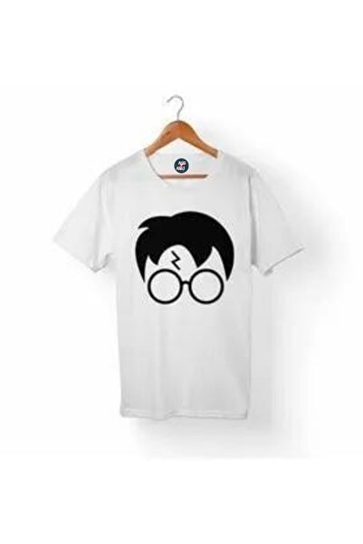 RYO FASHİON Tricou alb unisex cu mânecă scurtă HARRY POTTER cu imprimeu pentr...