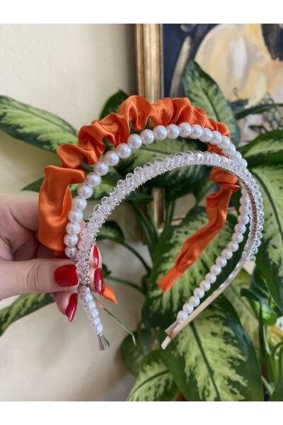 CSR AKSESUAR Glitter and Pearl Gathered Crown Set
