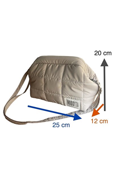 Nuggita Beige Puffer Hidden Scholarship Clutch Hand / Shoulder Bag