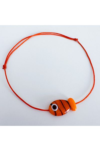 CHARMLUCKY Murano striped orange fish anklets