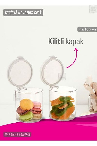 Jet's Home 2-Piece Ziplock Cylinder Jar Set Food Container Airtight 0.65 liters x 2 BPA FREE