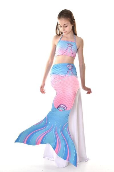 Rs Ramuni Κοστούμι και μαγιό γοργόνας με σχέδιο με κοχύλι