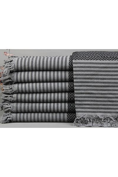 Kayra Export مفرش سرير قطن بيكيه أسود 200x260 سم