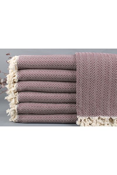 Kayra Export غطاء رقيق من القطن بيكيه باللون العنابي مقاس 190x230 سم