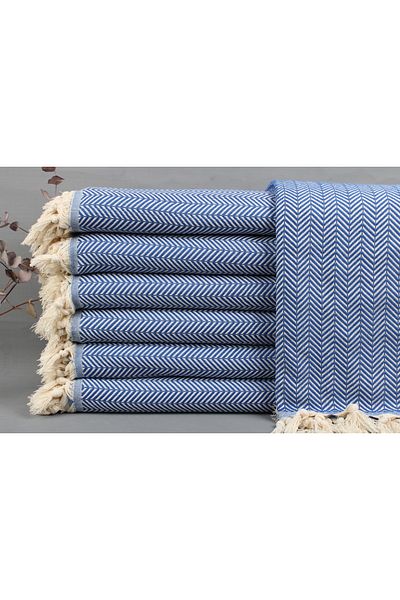 Kayra Export بيكيه ساكس أزرق 190x230 سم قطن بيكيه غطاء رقيق