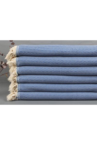 Kayra Export بيكيه ساكس أزرق 190x230 سم قطن بيكيه غطاء رقيق
