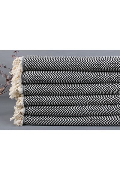 Kayra Export بطانية بيكيه قطن أسود 190x230 سم حجم كبير بيكيه بطانية سميكة متوسطة