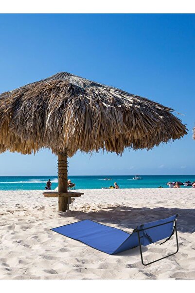 Exent Portatif Şezlong Katlanır Kademeli Kolay Kurulum Çantalı Mavi