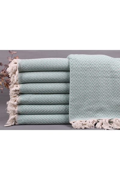 Kayra Export Mint Pike, Wedding gifts, 160x190 cm Cotton Blanket, Christmas Gifts,
