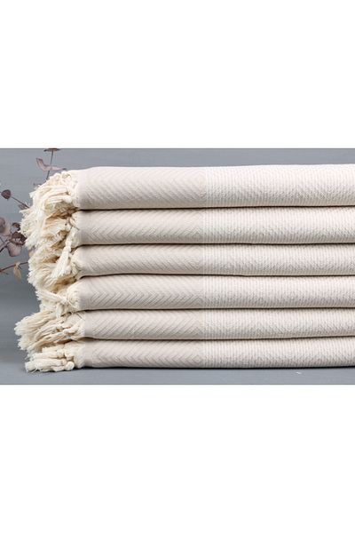 Kayra Export بيكيه بيج مقاس 190 × 230 سم - غطاء سرير وغطاء أريكة من القطن