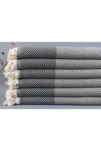 Kayra Export بيكيه زخرفي أسود، هدايا وصيفة العروس، بطانية قطنية مقاس 200 × 230 سم، هدية منزلية،