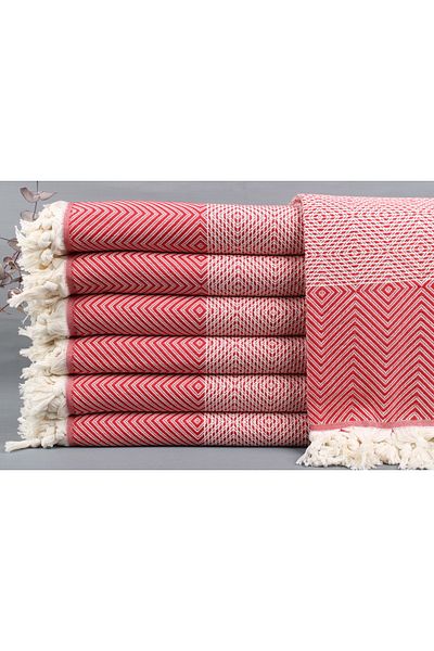 Kayra Export غطاء قطني بيكيه أحمر 200x230 سم غطاء قطني غطاء ديكور