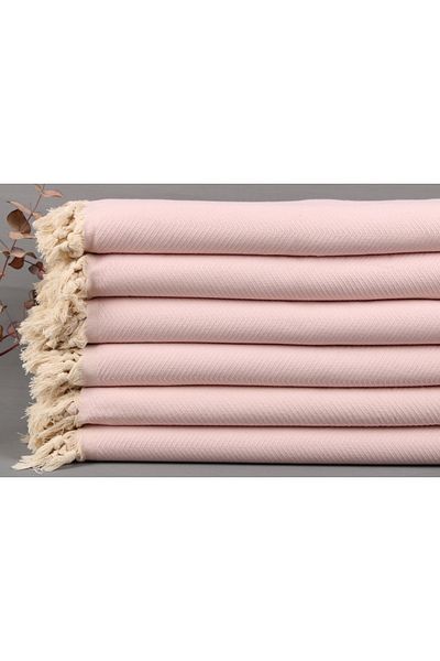 Kayra Export Pike Powder Pink 170x210 Cm Cotton Pique Thin Blanket