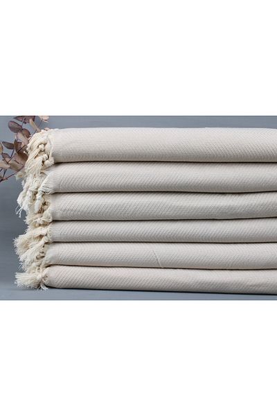 Kayra Export Beige Special Wedding Gifts, Bedspread, 170x210 cm Cotton Blanket, Special Gift,