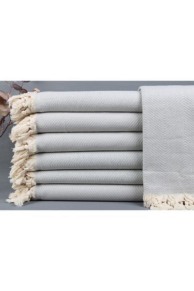Kayra Export بيكيه رمادي فاتح 170x210 سم غطاء قطن بيكيه رقيق