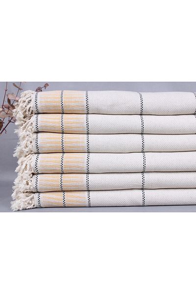 Kayra Export بيكيه خردل 230x260 سم قطن بيكيه غطاء ديكور كبير الحجم