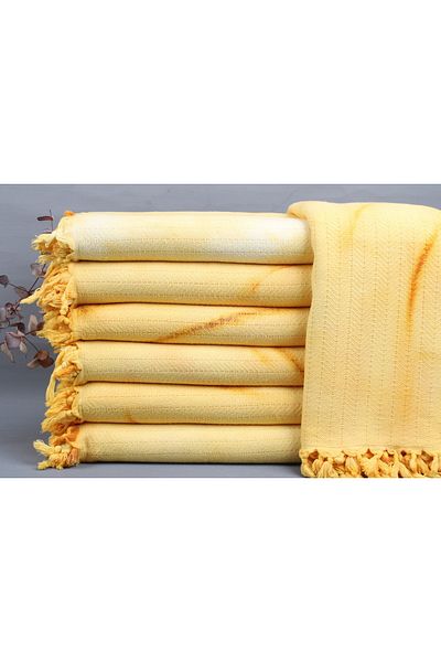 Kayra Export Light Yellow Custom Wedding Gifts, Pique, 170x230 cm Cotton Blanket, Bridal Shower Gifts,