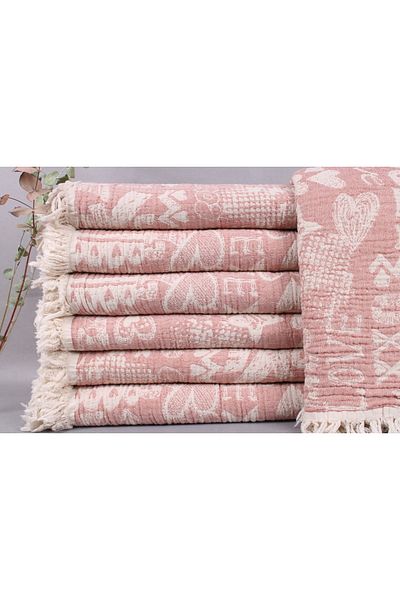 Kayra Export هدية لحفلات الزفاف من البلاط، بيكيه، بطانية قطنية مقاس 190 × 245 سم، حفلة توديع العزوبية