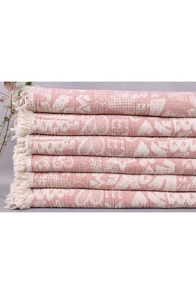 Kayra Export هدية لحفلات الزفاف من البلاط، بيكيه، بطانية قطنية مقاس 190 × 245 سم، حفلة توديع العزوبية